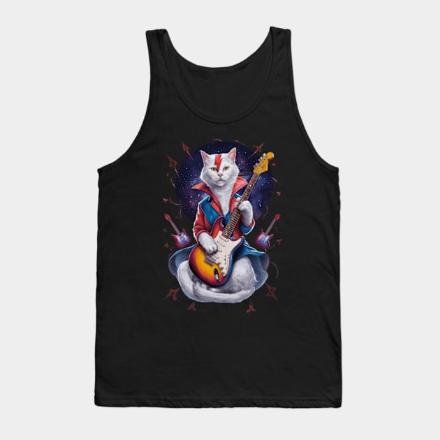 Ziggy Stardust Cat Tank Top by CustomCraze